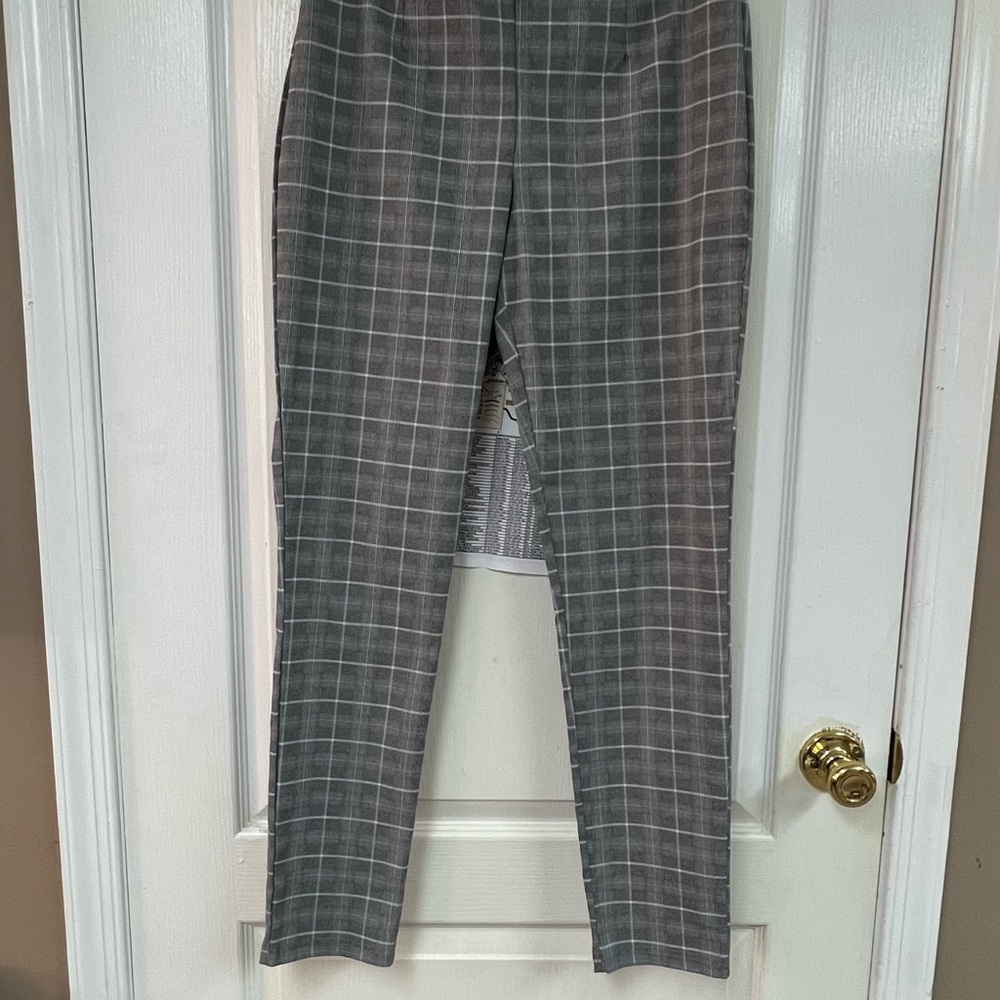 Calvin Klein Grey Plaid with blue and black stripes. Stretch Band waist.